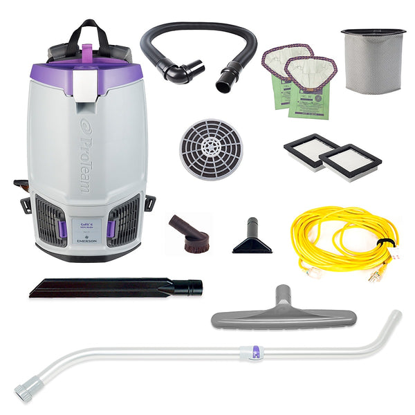 ProTeam GoFit 6 Backpack Vacuum with Xover Performance Telescoping Wand Tool Kit