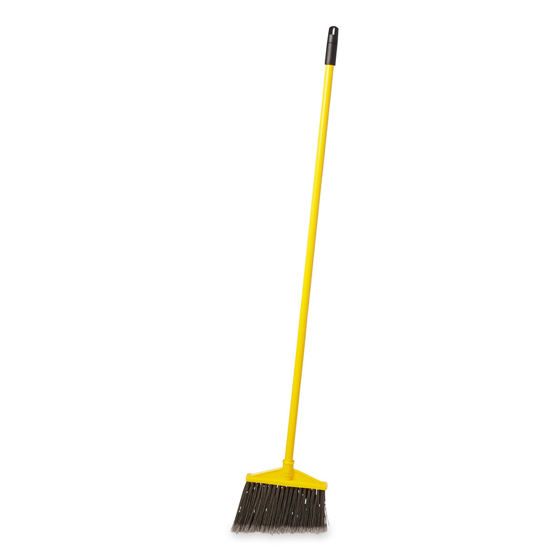 Rubbermaid 10.5" Polypropylene Bristle Flagged Angled Broom, Yellow/Gray