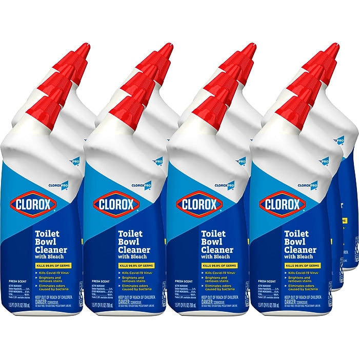 CloroxPro Toilet Bowl Cleaner with Bleach, Fresh Scent, 24 fl. oz., 12/Carton