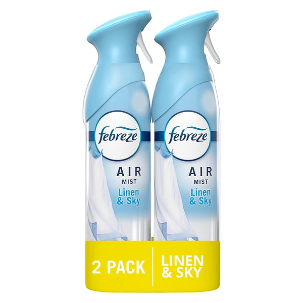 Febreze Odor-Fighting Air Freshener Spray, Linen & Sky Scent, 8.8 oz., 2/Pack