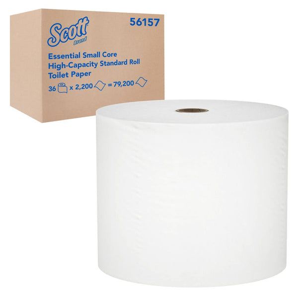 Scott Essential Coreless (Small Core) Standard Roll Toilet Paper, 2-Ply, White, 36 Rolls/Carton