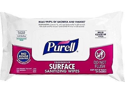 Purell Foodservice Disinfecting Wipes, 72 Wipes/Container