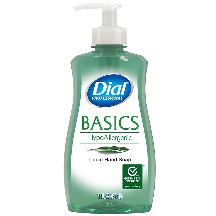 Dial Professional Basics Hypoallergenic Liquid Hand Soap with Aloe, 11 fl. oz., 12/Carton