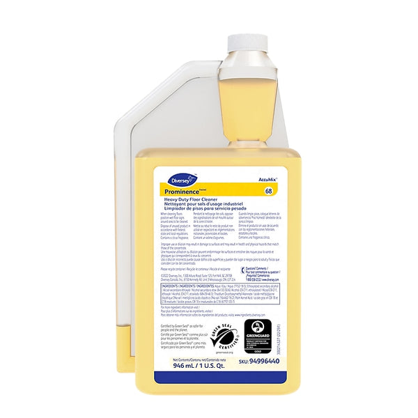 Prominence 66 Hard Floor Cleaner for Diversey Accumix, Citrus Scent, 32oz., 6/Carton