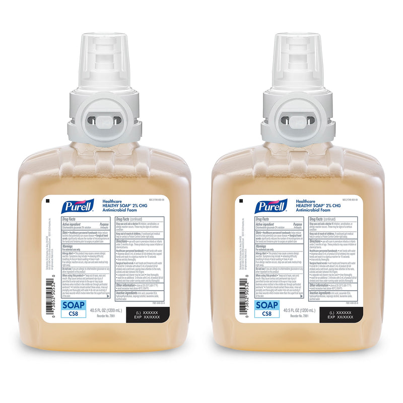 PURELL Healthcare Foaming Hand Soap Refill for CS8 Dispenser, 1200 ml, 2/Carton