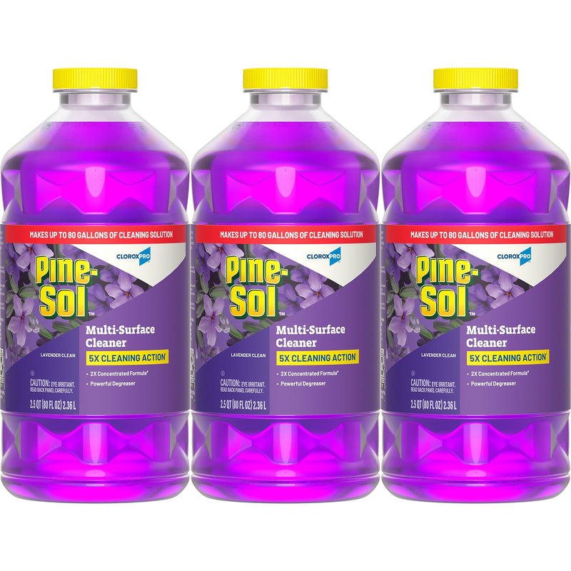 Pine-Sol Multi-Surface Cleaner Degreaser, Lavender Clean Scent, 80 fl. oz., 3/Carton