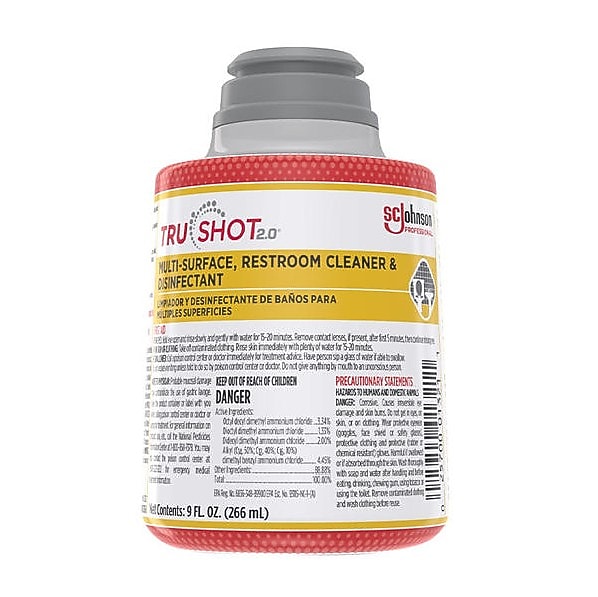 SC Johnson Professional TruShot 2.0 Multi-Surface Restroom Cleaner & Disinfectant Refill, Clean Fresh Scent, 9 oz, 4/Carton