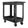 Rubbermaid 2-Shelf Plastic/Poly Mobile Utility Cart, Black