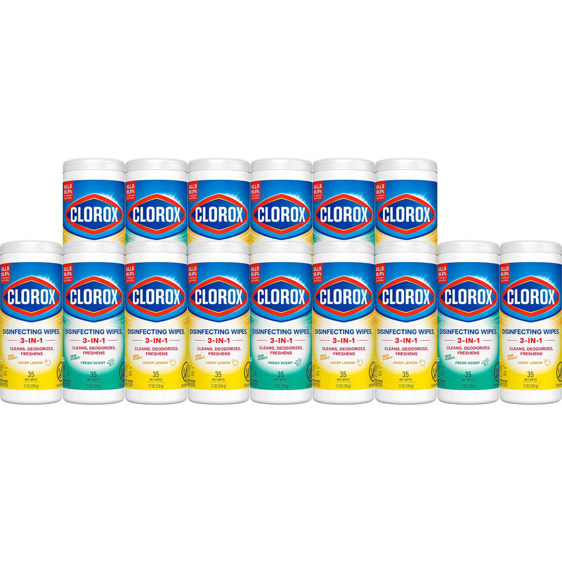 Clorox Value Pack Disinfecting Wipes, 35 Wipes/Container, 15/Carton