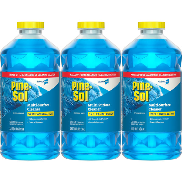 Pine-Sol Multi-Surface Cleaner Degreaser, Sparkling Wave Scent, 80 fl. oz., 3/Carton