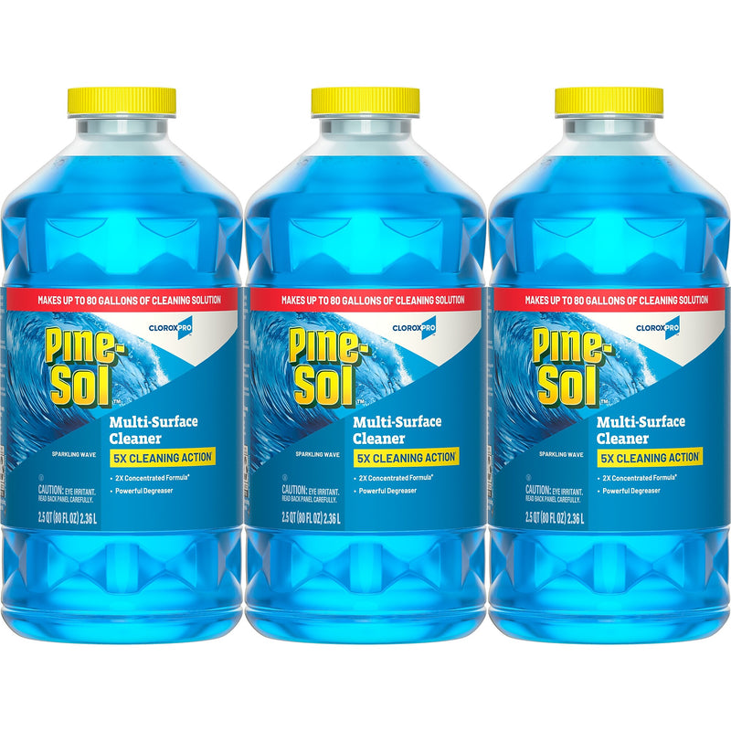 Pine-Sol Multi-Surface Cleaner Degreaser, Sparkling Wave Scent, 80 fl. oz., 3/Carton
