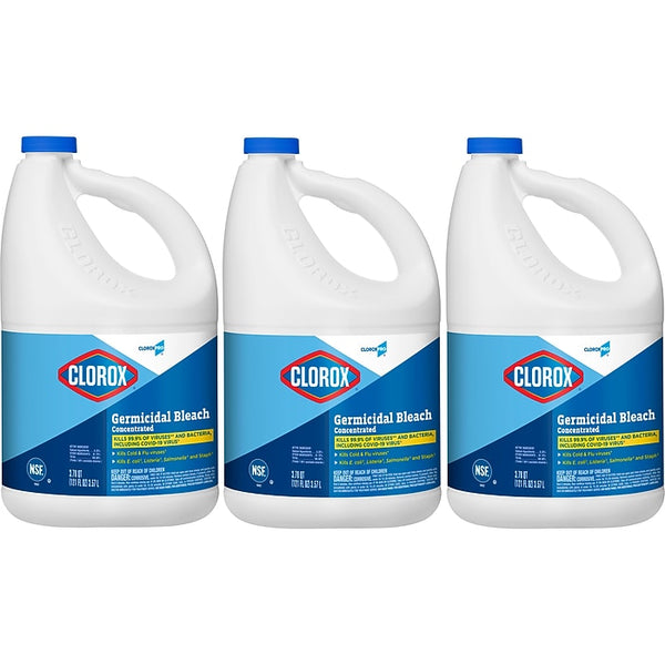 Clorox CloroxPro Germicidal Concentrated Bleach, 121 oz., 3/Carton
