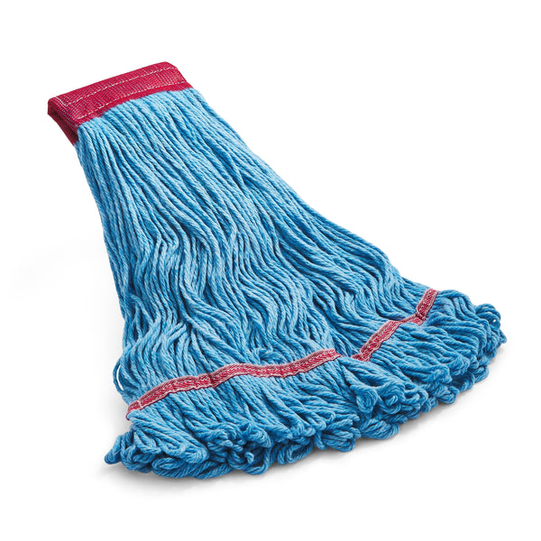 Coastwide Professional Looped-End Wet Mop Head, Large, Recycled Blend, 5" Headband, Blue