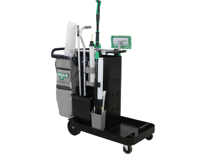 Unger Spotcleanrx 3-Shelf Cleaning Cart with Vinyl Bag