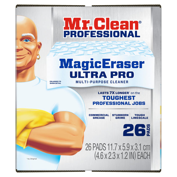 Mr. Clean Professional Magic Eraser Ultra Pro Multi-Purpose Cleaner, White, 26 Pads/Carton
