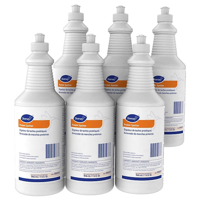 Diversey Protein Spotter Carpet Spot & Stain Remover Liquid, 32 Oz. 6/Carton