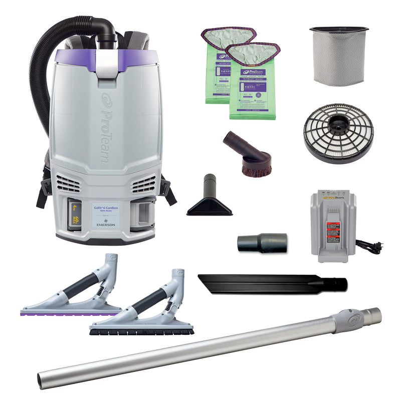 ProTeam GoFit 6 Cordless Backpack Vacuum, Gray