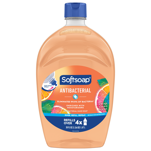 Softsoap Antibacterial Liquid Hand Soap Refill, Crisp Clean Scent, 50 oz.