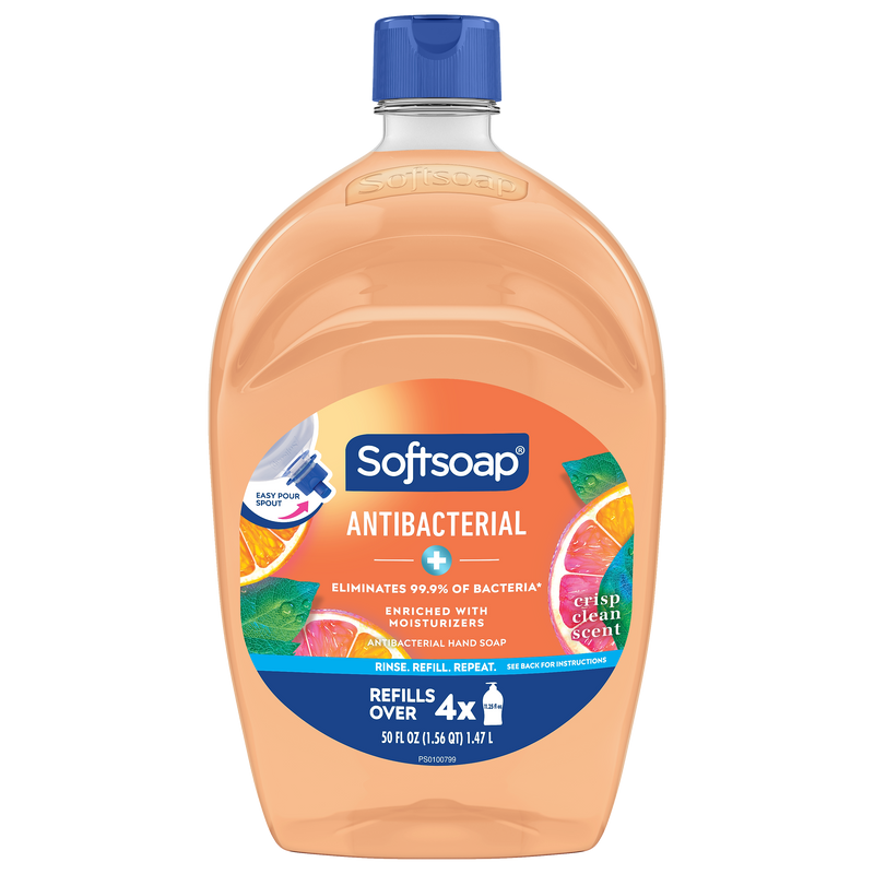 Softsoap Antibacterial Liquid Hand Soap Refill, Crisp Clean Scent, 50 oz.