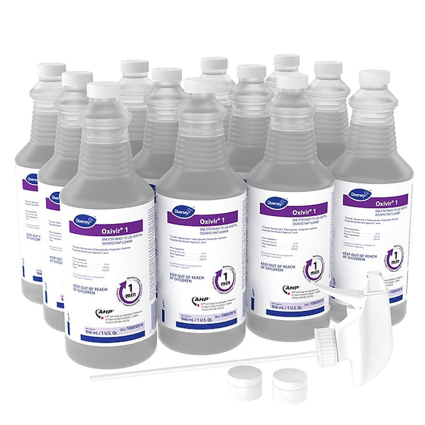 Oxivir 1 RTU Disinfecting Accelerated Hydrogen Peroxide Multi-Surface Cleaner Spray, 32 oz., 12/Carton