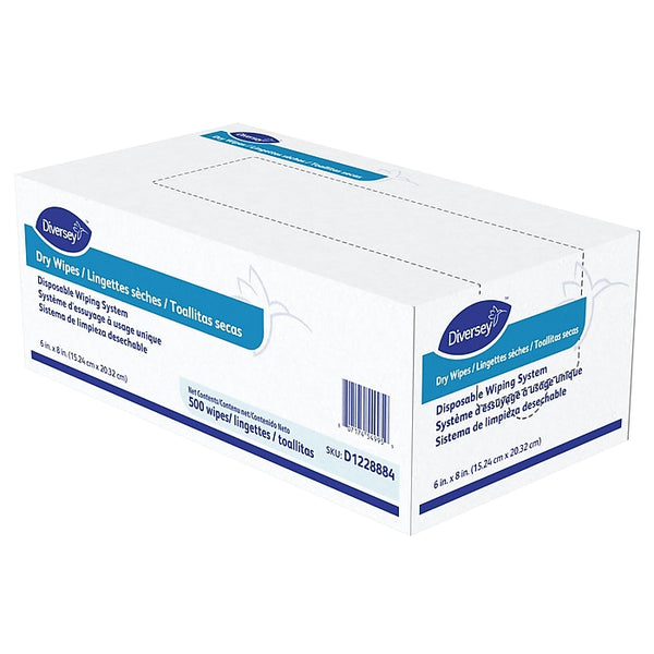 Diversey Fabric Cleaning Wipers 8x6 White 500/Box 4/Carton