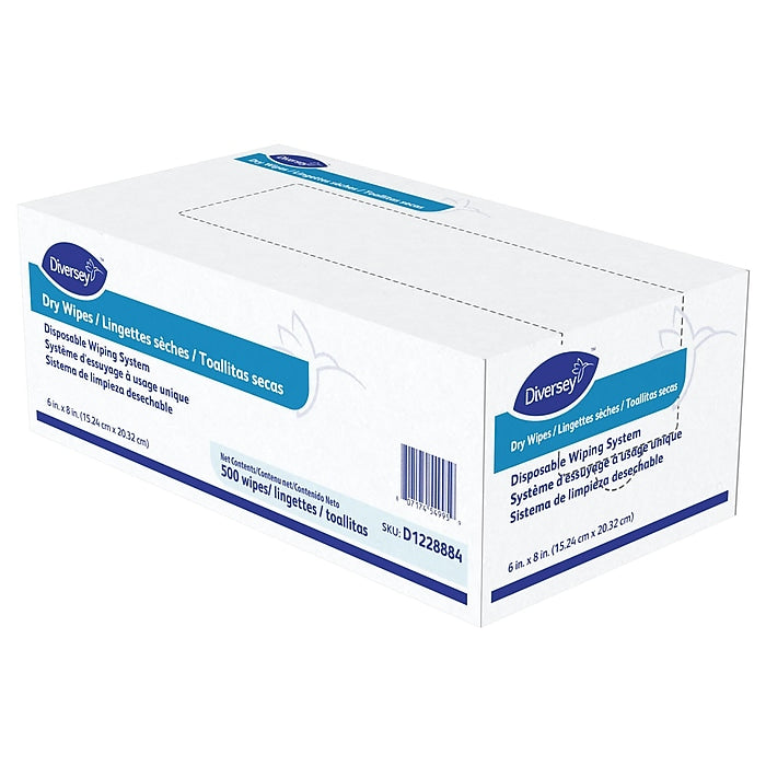 Diversey Fabric Cleaning Wipers 8x6 White 500/Box 4/Carton