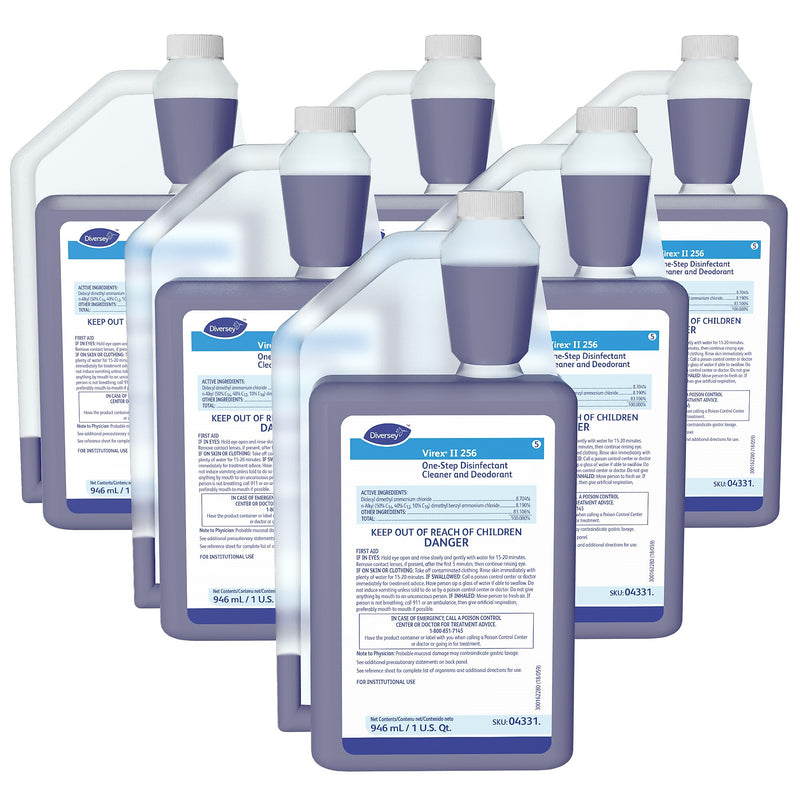 Diversey Virex II 256 One-Step Disinfecting Cleaner and Deodorant, 32 oz., 6/Carton