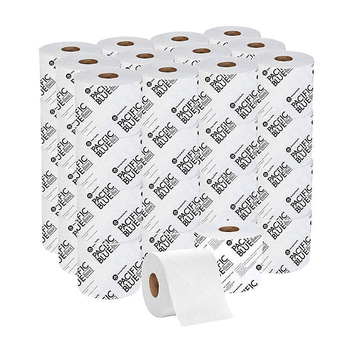 Pacific Blue Basic High Capacity Toilet Paper, 2-Ply, White, 1000 Sheets/Roll, 48 Rolls/Carton