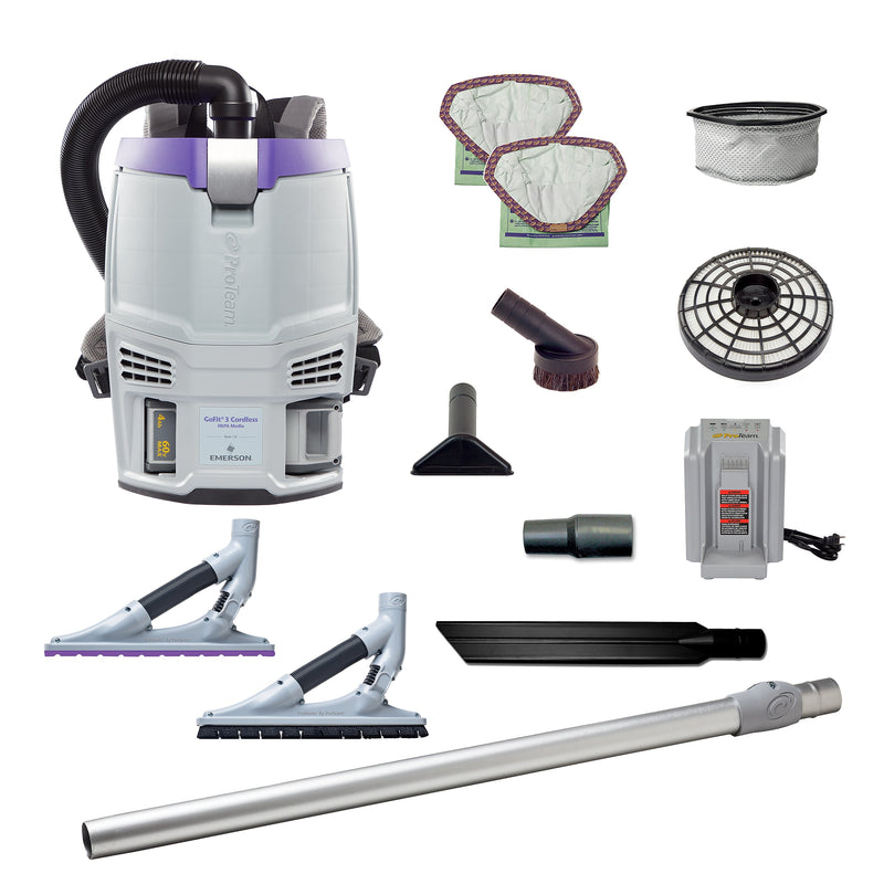 ProTeam GoFit 3 Cordless Backpack Vacuum, Gray