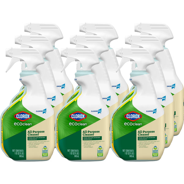 CloroxPro EcoClean All-Purpose Cleaner Spray Bottle, 32 fl. oz., 9/Carton