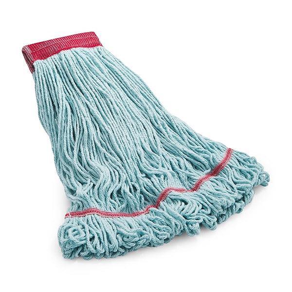 Coastwide Professional Looped-End Wet Mop Head, Large, Recycled PET, 5" Headband, Blue