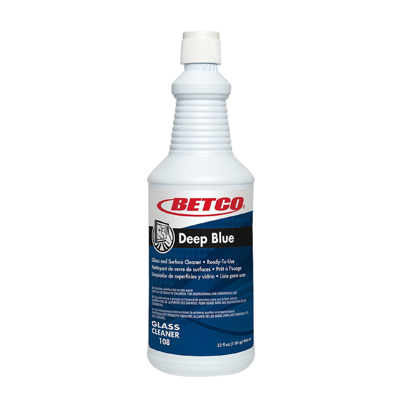 Betco Deep Blue Glass & Surface Cleaner RTU, 32 Oz., 12/Carton