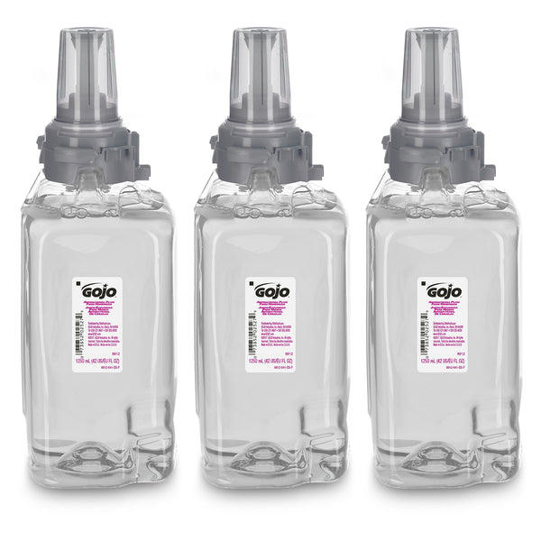 GOJO Antibacterial Foaming Hand Soap Refill for ADX-12 Dispenser, Plum Scent, 1250 mL, 3/Carton