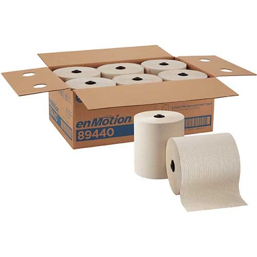 enmotion Recycled Hardwound Paper Towels, 1-ply, 700 ft./Roll, 6 Rolls/Carton