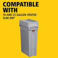 Rubbermaid Slim Jim Indoor Lid, Gray Plastic, 23 Gal.