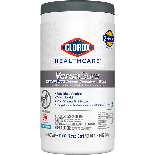 Clorox Healthcare VersaSure Cleaner Disinfectant Wipes, 150 Wipes/Container