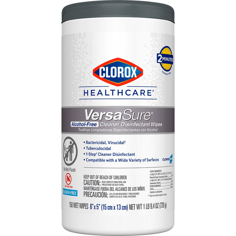 Clorox Healthcare VersaSure Cleaner Disinfectant Wipes, 150 Wipes/Container