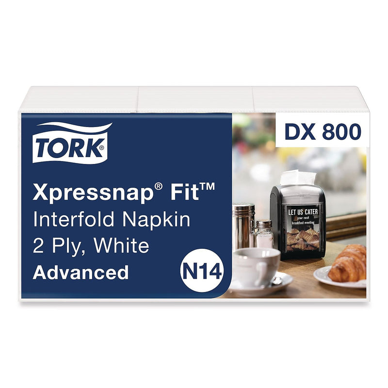 Tork Xpressnap Fit Recycled Lunch Napkin, 2-Ply, White, 120 Napkins/pack, 36 Packs/carton