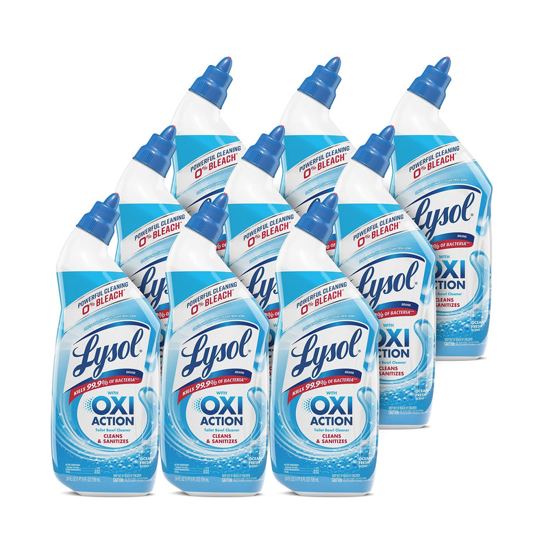 Lysol Toilet Bowl Cleaner, Ocean Fresh, 24 oz., 9/Carton