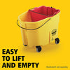 Rubbermaid Executive Series WaveBrake Plastic Dirty Water Bucket, 4.5-Gallon, Red (2064907)