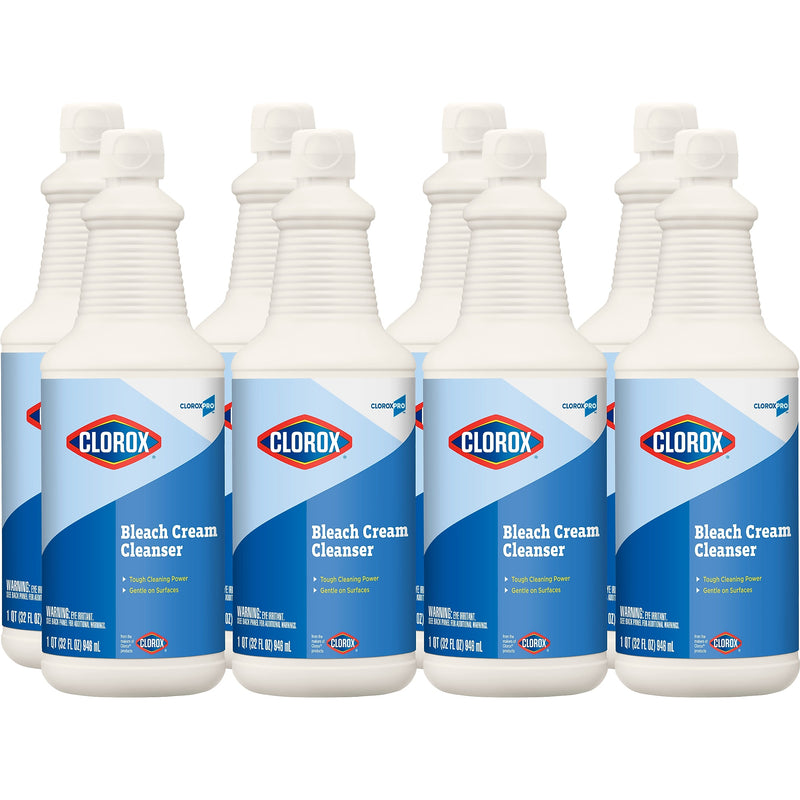CloroxPro Clorox Bleach Cream Cleanser, 32 oz., 8/Carton