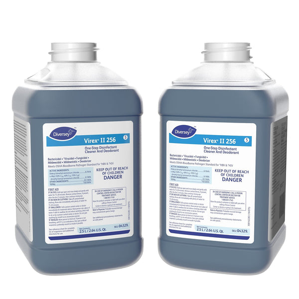 Virex II 256 One-Step Disinfectant for Diversey J-Fill, Mint Scent, 84.5 oz., 2/Carton