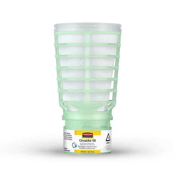 Rubbermaid Commercial CirculAir 90 Solid Air Freshener & Deodorizer Refill, Blue Splash Scent, 6/Carton