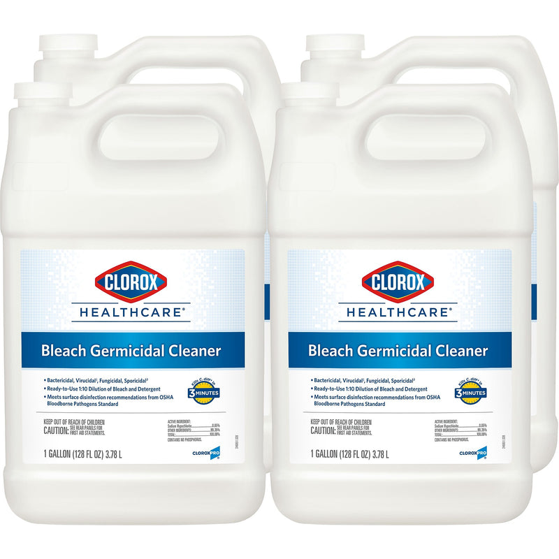 Clorox Healthcare Bleach Germicidal Cleaner Refill, 128 oz., 4/Carton