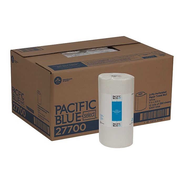 Pacific Blue Select Jumbo Paper Towels, 2-ply, 250 Sheets/Roll, 12 Rolls/Pack