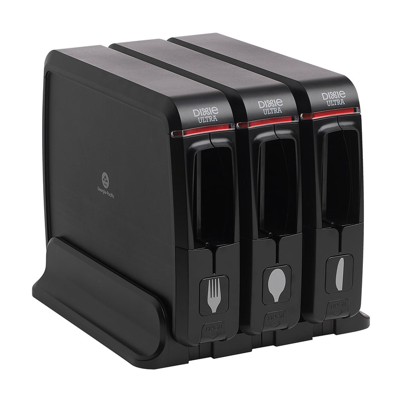 Dixie Ultra SmartStock Series-W Wrapped Cutlery Dispenser, Black, 3/Carton