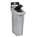 Rubbermaid Slim Jim Single-Stream Recycling Station, 23 Gallon, Landfill, Gray/Black