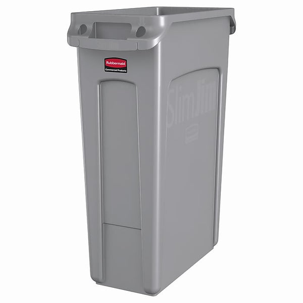 Rubbermaid Commercial FG354060GRAY Slim Jim 23 Gal Gray Trash Can