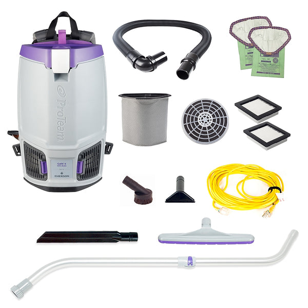 ProTeam GoFit 6 Backpack Vacuum With Xover Multi-Surface Telescoping Wand Tool Kit