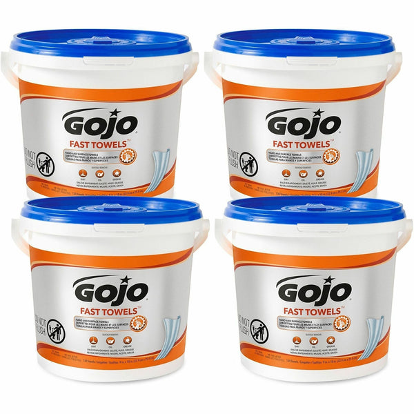 Gojo Fast Towels Bucket, Fresh Citrus, 130 Towels/Pack